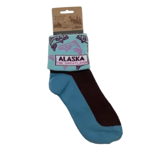 Alaska The Great Land Salmon Socks