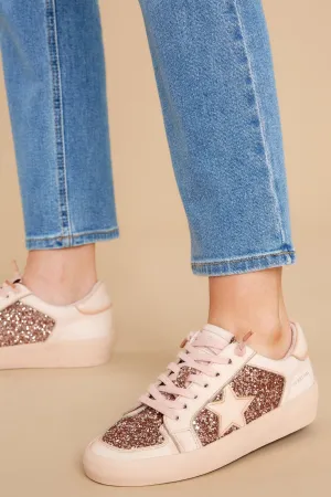 Alexis Beige Glitter Low Top Sneakers