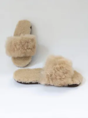 Alpaca Slipper Cross  Natural