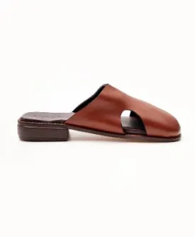 Bloke Brown Migrant Mule Slippers with cut-outs