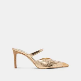 KLOVER HEELS GOLD DISTRESSED LEATHER