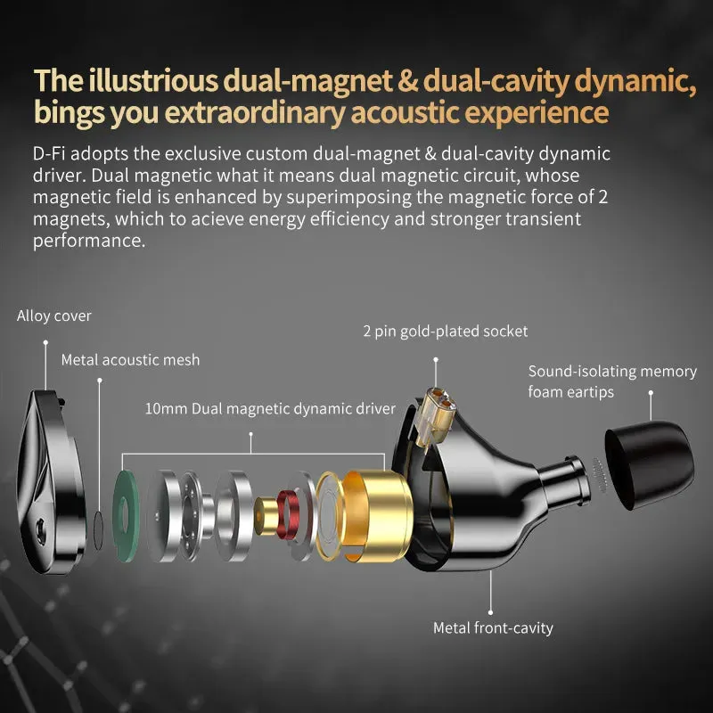 KZ D-Fi Innovative Precise Tuning Method Dynamic IEMs