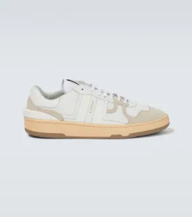 Lanvin Leather Low Top Clay Sneakers, White