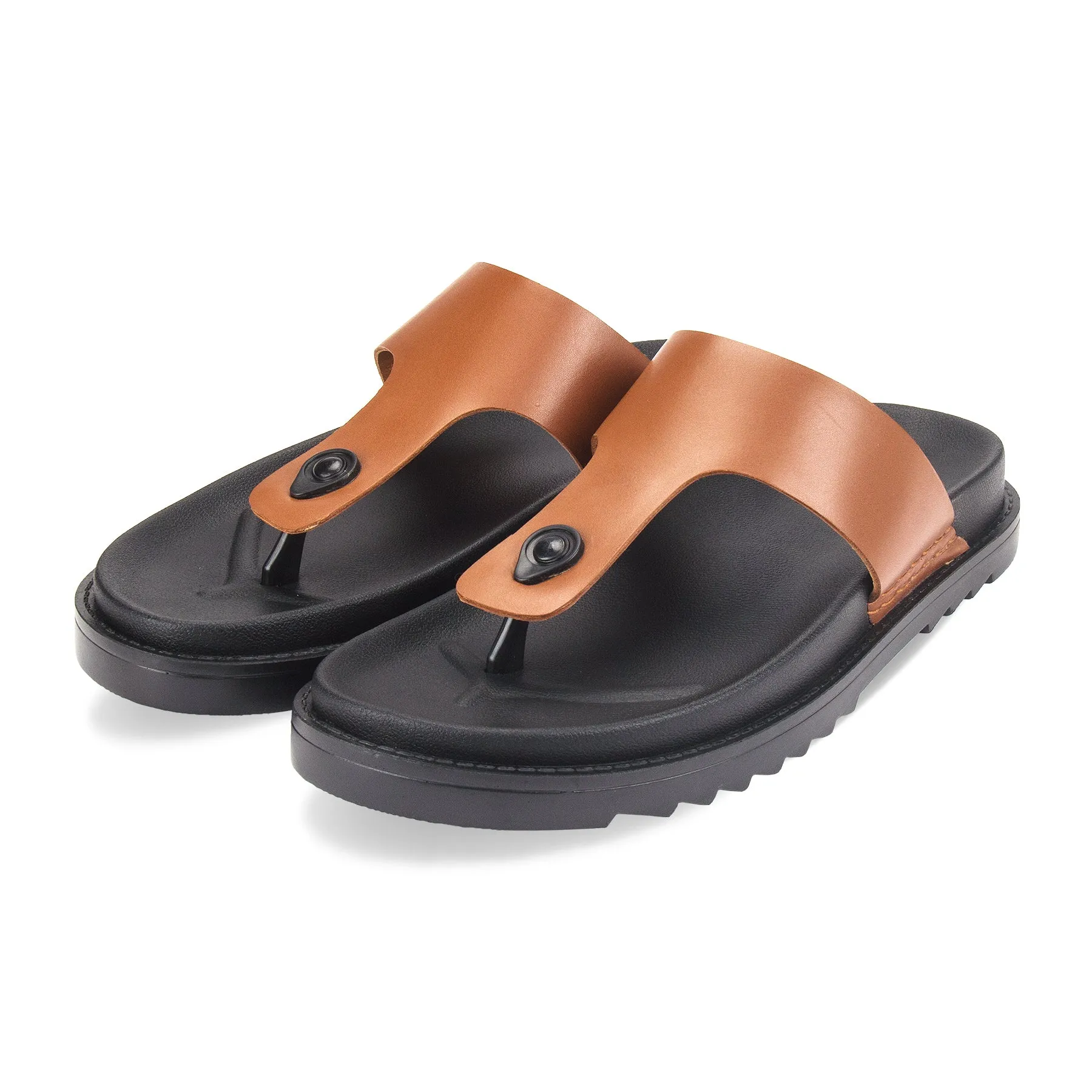 Milano men's leather open-toe flat sandal