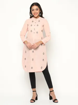 Peach Round Hem Kurta