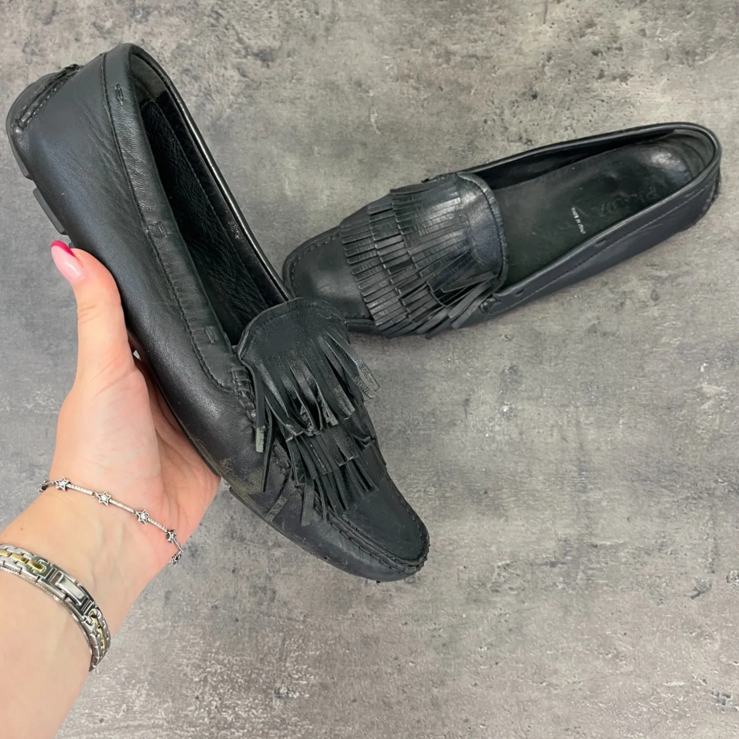 Women's Tassel Loafers Black Size EU 41 / UK 8