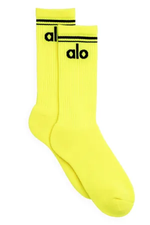 Women's Throwback Sock - Highlighter/Black